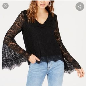 Ultra Flirt Lace Bell-Sleeve Top